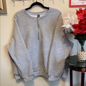 NWOT Emery Rose Gray LS Geometric Patterned Top Sz 4XL